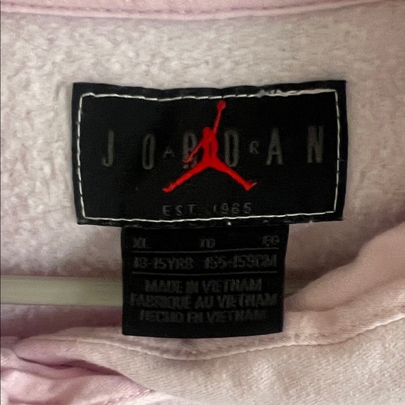 Jordan Girl’s Pale Pink Cropped Hoodie - Picture 2 of 3
